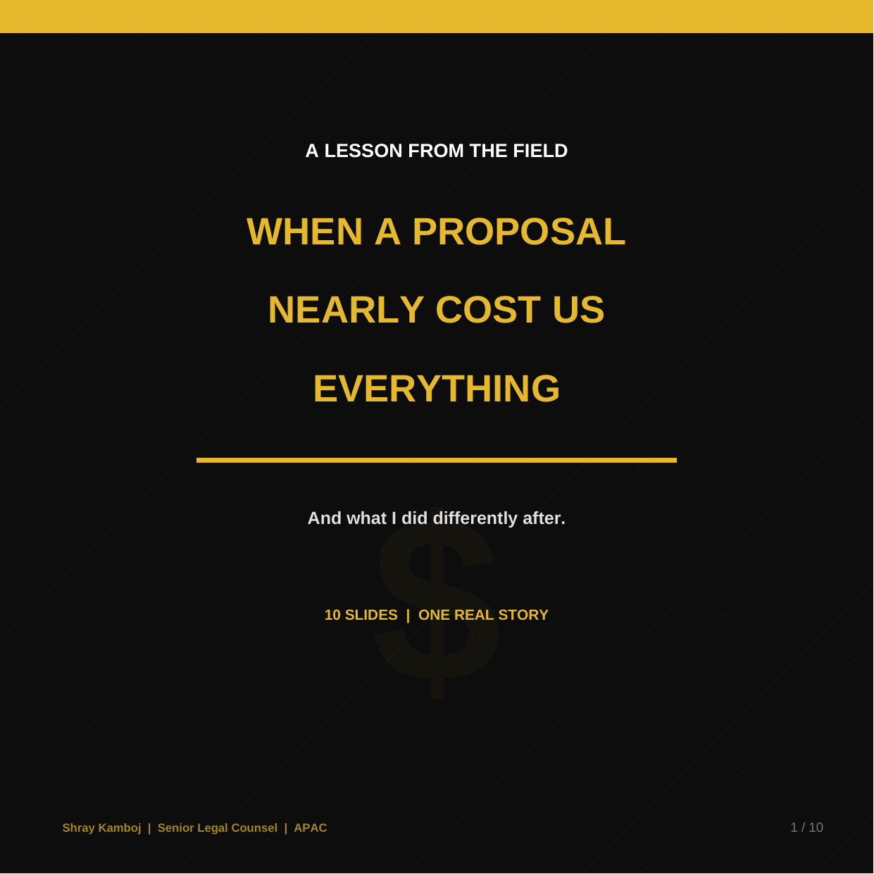 When a Proposal Nearly Cost Us Everything